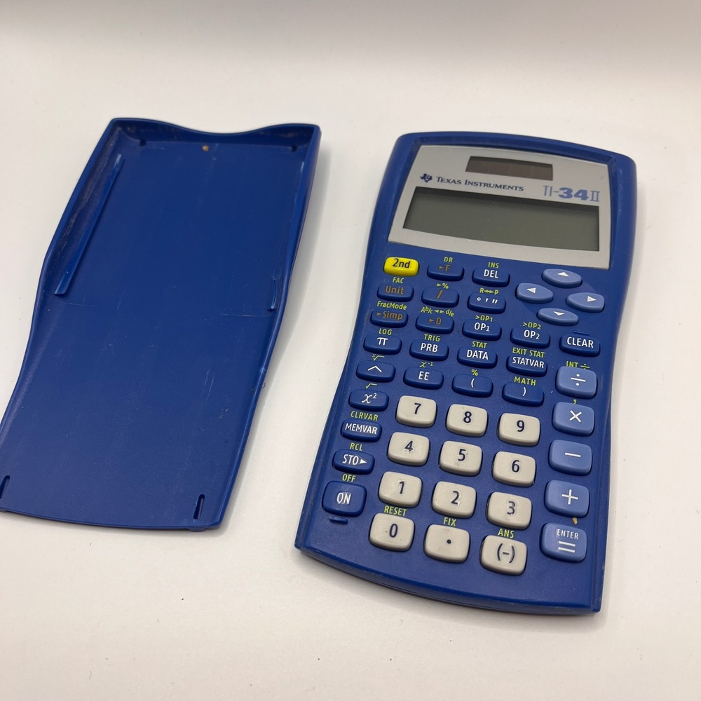 Texas Instruments TI-34 II Scientific Calculator Blue With Cover